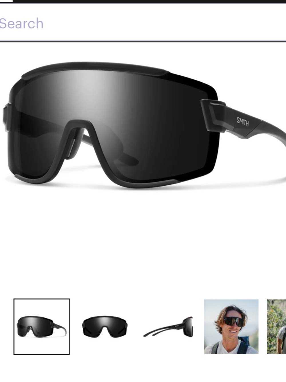 SMITH Wildcat Sunglasses — Matte Black Frame with Brown & clear Lenses